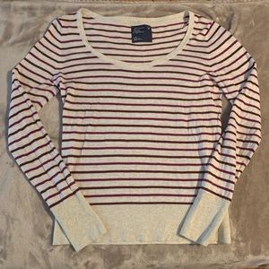 American Eagle Purple Striped Light Sweater